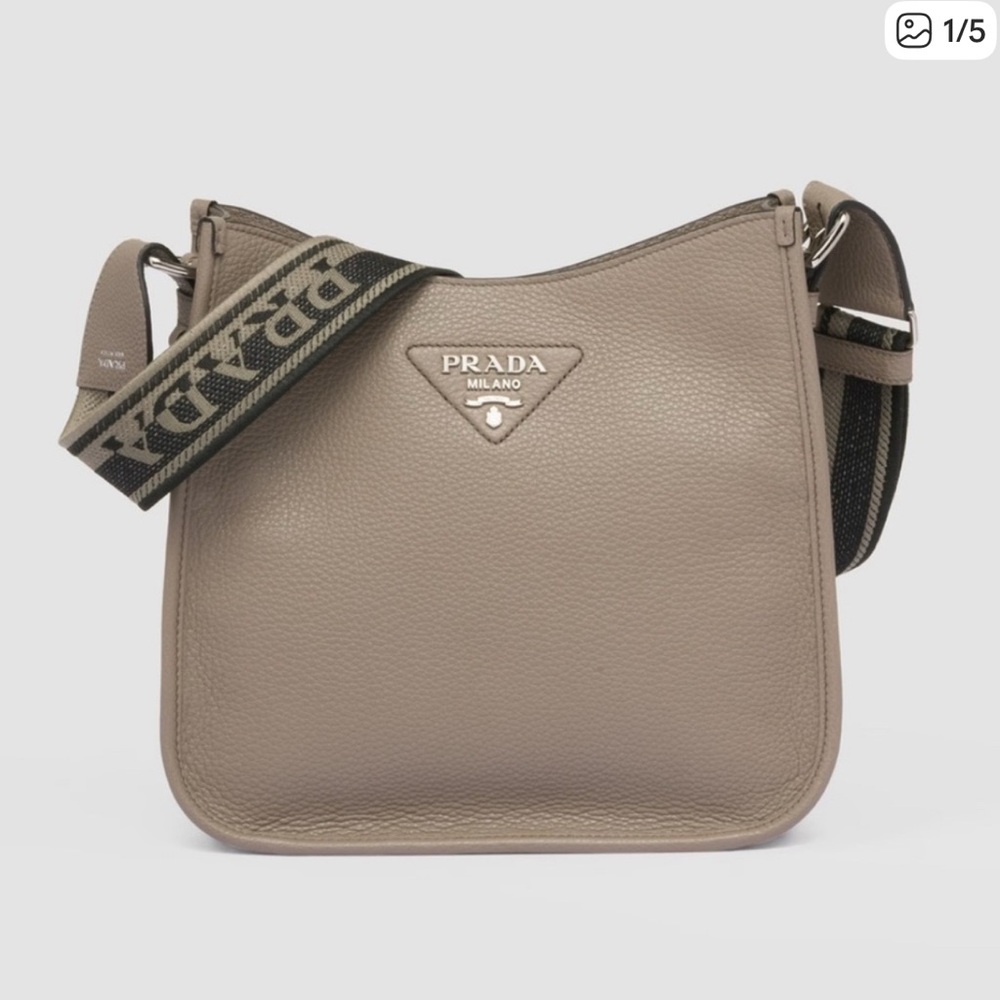 Prada Beige Crossbody Bag with Logo Strap